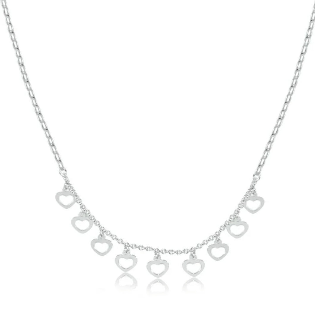 GARGANTILHA DELICADA CORAÇÕES RÓDIO RANCO