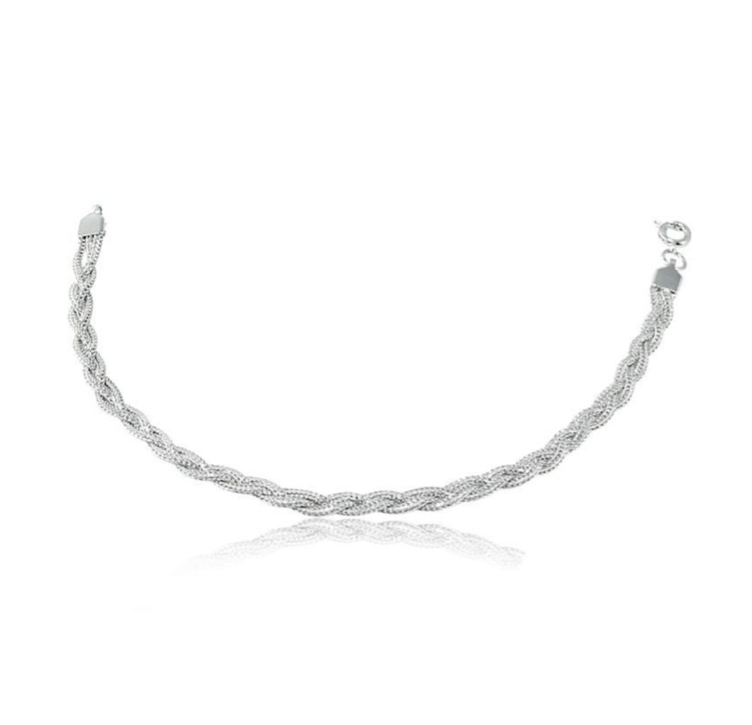 PULSEIRA DELICADA TRANÇADA RÓDIO BRANCO