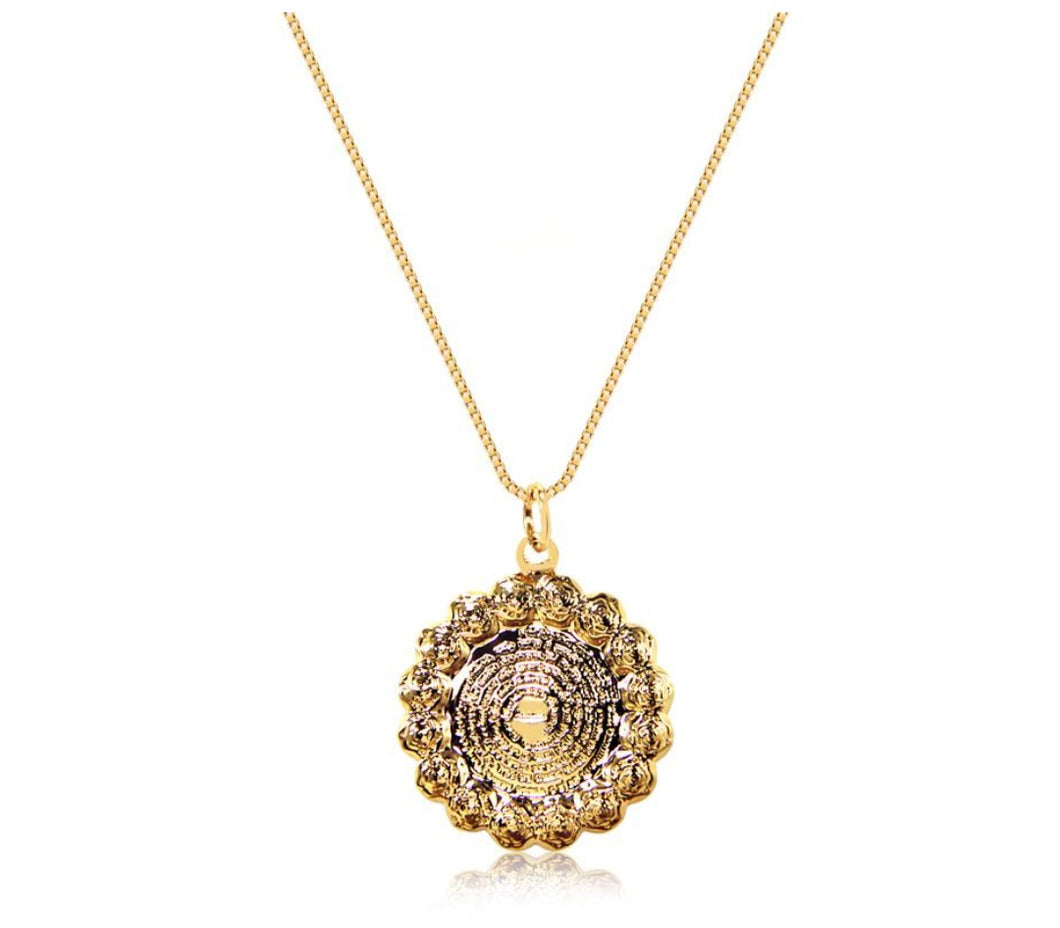 GARGANTILHA MEDALHA PAI NOSSO TRABALHADA