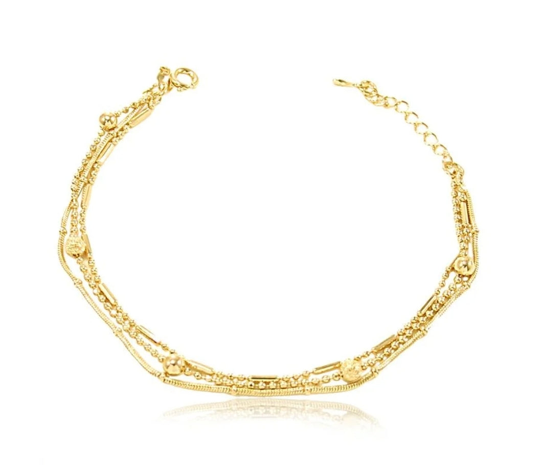 Pulseira Dourada Três Fios
