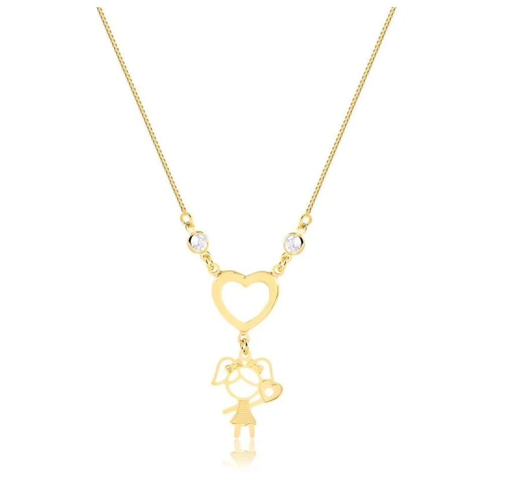 GARGANTILHA CORAÇÃO UMA MENINA